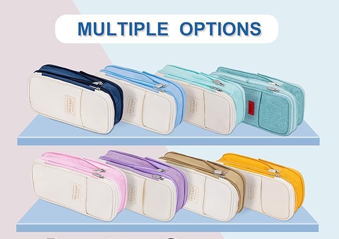 ARNUIXTY Large Storage Pencil Case Pen Bag with Zipper Big Capacity Pouch Organizer for Office Travel Holder Box - Image 5